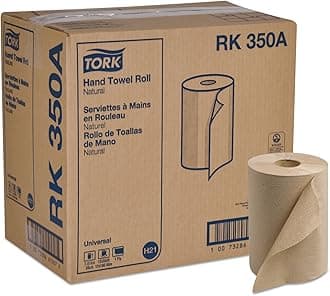 Tork Paper Hand Towel Roll Natural H21, Universal, 100% Recycled Fiber, 12 Rolls x 350 ft, RK350A