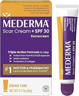 Scar Cream Plus SPF 30, Sunscreen, Protects from Sun Damage, Reduces The Appearance of Scars, (20 g), 0.7 Ounce