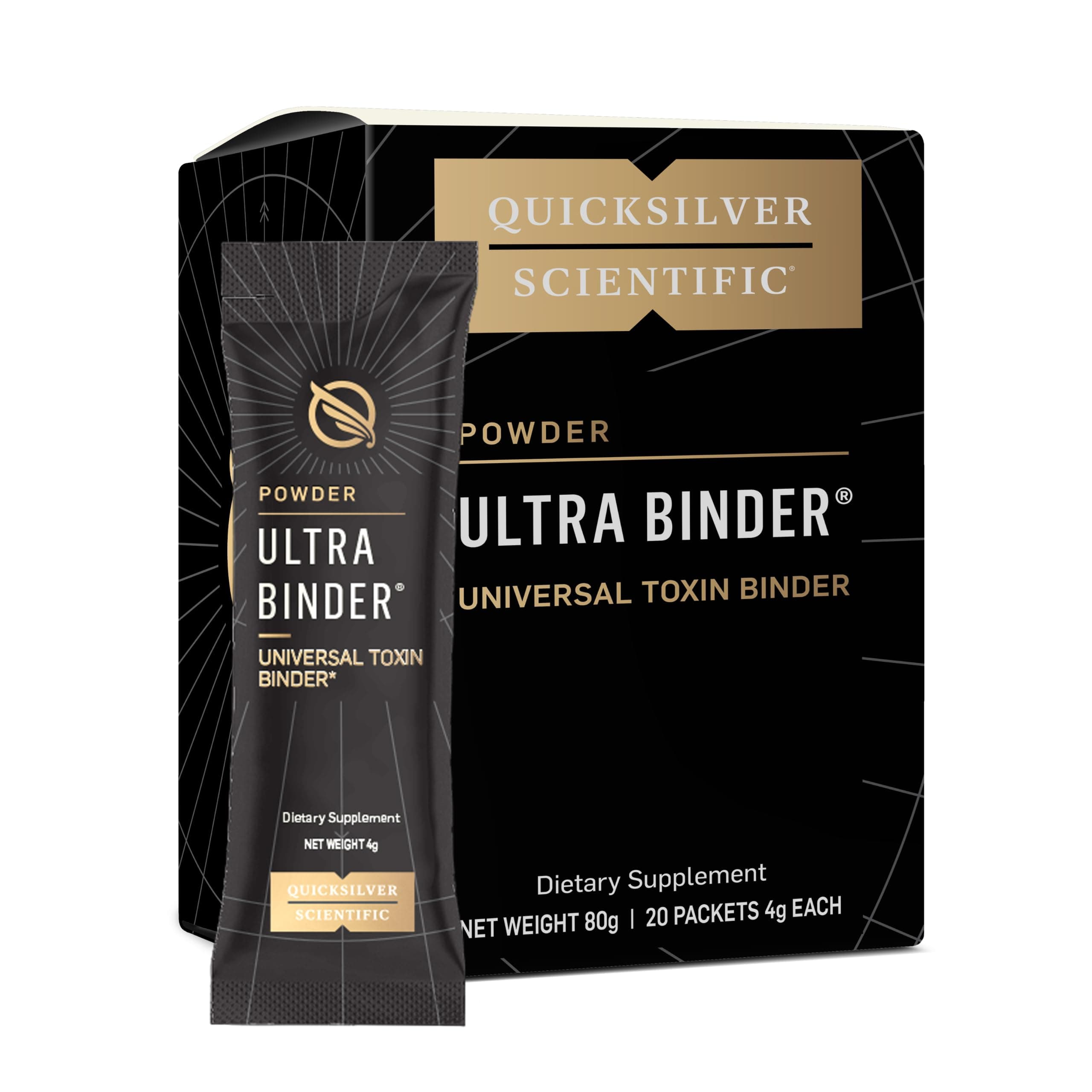Ultra Binder Stick Packets - Multi Toxin Binder with Bentonite Clay Powder, Zeolite Detox & Charcoal - Supplement for Gut Support & The Body's Toxin Removal Process (20 Sticks)