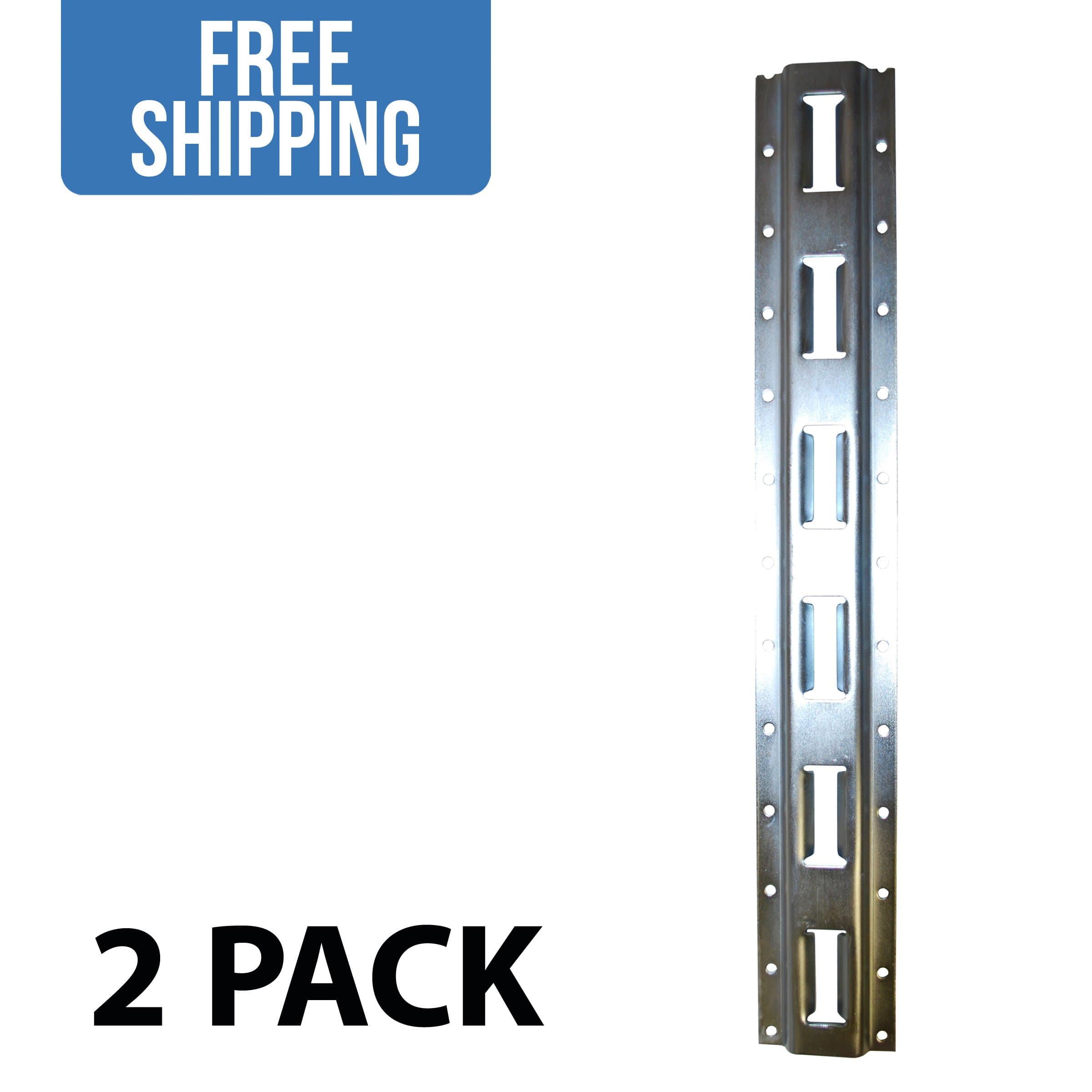 8' Vertical E-Track - 2 Pack - Shippers Supplies - Tie Down Rail Made with 12 Gauge Galvanized Steel for Securing Cargo in Your Trailer, Van, Pickup Truck and More!