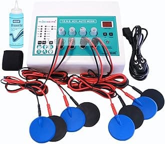 - 4 Channel Tens Auto Mode Multi-Function Physiotherapy Nerve Stimulator Electrotherapy Physiotherapy Equipment with One Year Warranty All Pain Relief Device (Electrode Pad)