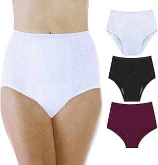 Wearever Women's Maximum Absorbency Incontinence Panties for Bladder Control - Washable, Reusable, Leak Proof Underwear for Women 600 ml - (Pack of 3) (White, Black, Plum) (5X) (Fits Hip: 55-57)