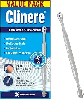 Clinere Ear Cleaners, Gentle Canal Cleaning and Ear Wax Removal Tool, Itch Relief, Exfoliates, 36 Count