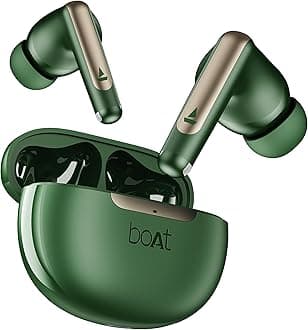 Boat Airdopes 141 Elite ANC, ANC(~35dB), 4Mics ENx Tech, 42H Battery, Fast Charge,Stream Ad Free Music via App Support, IPX5, Bluetooth Earbuds, TWS Ear Buds Wireless Earphones with mic (Green)