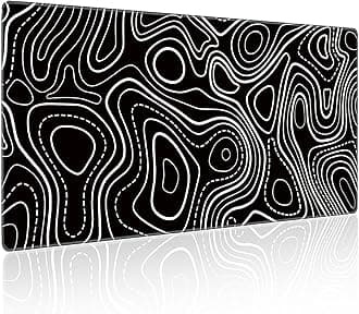 Topographic Mouse Pad, Extended Big Topographic Mousepad Keyboard Mat, Professional Large Gaming Mouse Pad Smooth Surface & Non-Slip Base for Optimal Control, Reinforcement Sewn Edges Mousepad