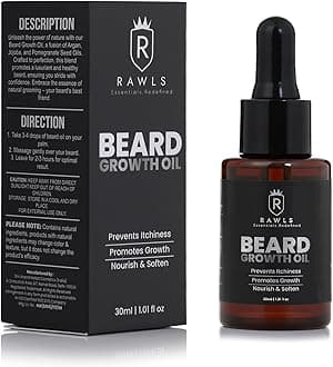Beard Growth Oil 30ml | Natural Beard Oil for Thicker, Fuller Beard | Fast Growth for Patchy Beard | Strengthens & Nourishes Beard Hair