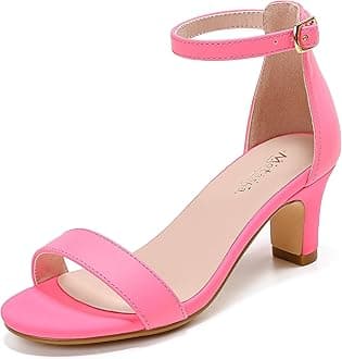 Girls Heel Sandals Girl Dress Shoes Open Toe Ankle Strap High Heels Pump Sandals Wedding Party for Little Big Kid