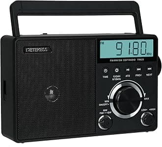 Retekess TR635 Portable Digital Radio,AM FM Shortwave Radios,Backlight LCD Display,Clock,Battery Operated Radio or AC Power,for,Elder,Home