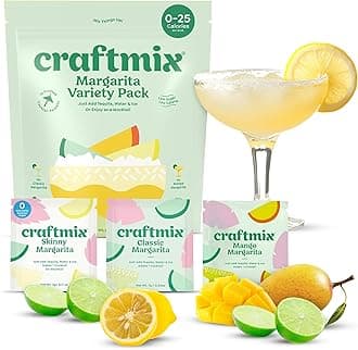 Margarita Variety Pack Cocktail & Mocktail Drink Mixer, Skinny Mixes - Water Flavoring Packets - Made With Real Fruit - Vegan Low-Carb, Low-Sugar, Non-GMO, Dairy Free, Gluten Free, 12 Pack