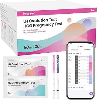 femometer 50 Ovulation Test Strips and 20 Pregnancy Test Strips, Over 99% Accurate & Easy to Use