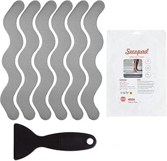 36 PCS Anti Slip Shower Stickers, Safety Bathtub Strips Adhesive Decals with Premium Scraper for Bath Tub Shower Stairs (Grey)