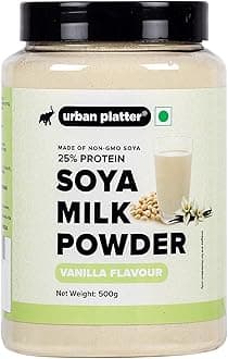 Urban Platter Vanilla Soya Milk Powder, 500g  (Soy-Based Dairy Alternative | 25% Protein | Plant-Based | Non GMO)