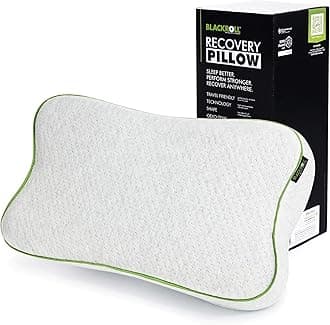 BLACKROLL Recovery Pillow – Memory Foam Neck Support Pillow, Ergonomic Cervical Contour Pillow for Back & Combination Sleepers, Compact Travel Size with Washable Cover