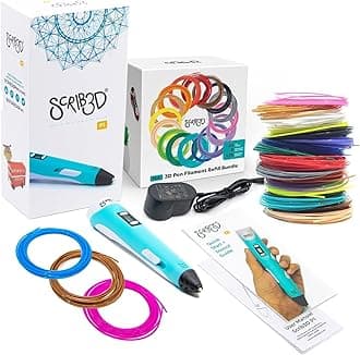 P1 3D Printing Pen with 3 Starter Colors and PLA Refill Pack with 20 Assorted Colors