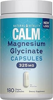 Natural Vitality, Calm, Magnesium Glycinate Capsules, 180 Vegetarian Capsules