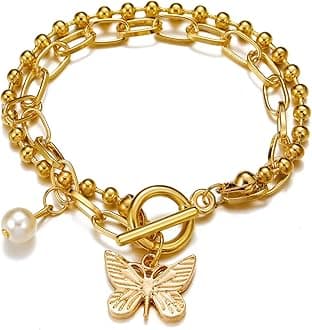 Shining Diva Fashion Latest Stylish Multilayer Gold Plated Bangle Bracelet for Women and Girls, One Size, Gold Plated, No Gemstone