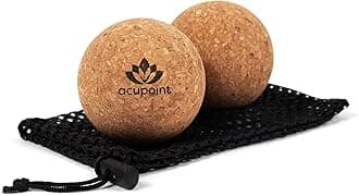 Acupoint Physical Massage Therapy Lacrosse Ball Set Ideal for Yoga Deep Tissue Massage Trigger Point Therapy and Myofascial Release Physical Therapy Equipment Back Foot Plantar Fasciitis (Cork)