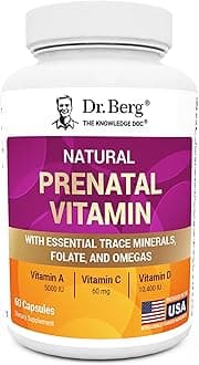 Dr. Berg Natural Prenatal Vitamins for Women (Pregnant & Nursing) - Prenatal Vitamins with Folic Acid, Vitamins, Minerals, Omegas, &11 Powerful Superfoods - Womens Prenatal Multivitamin - 60 Capsules