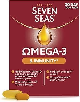 Seven Seas Omega-3 Fish Oil and Immunity, With Vitamin C, Vitamin D, Duo Pack: 30 Capsulesplus30 Tablets