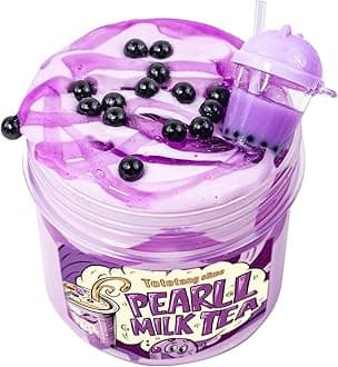 Tototang Purple Bubble Tea Themed Slime - 7oz Thick & Glossy, Handmade, Scented, ASMR Slime