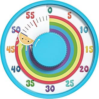 Secura 60-Minute Rainbow Visual Timer 6-Inch Mechanical Countdown Timers for Teaching, Meeting, Cooking, Working - Timer for Kids with Magnetic Backing (Blue)