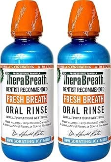 Dentist Recommended Fresh Breath Oral Rinse - Icy Mint Flavor, 16 Fl Oz (Pack of 2)