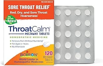 ThroatCalm Tablets for Relief of Sore Throat, Scratchy, Red or Dry Throat, and Hoarseness - 120 Count