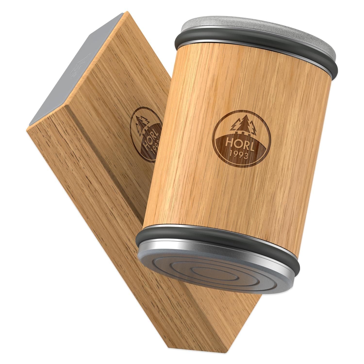 2 Oak Kitchen Knife Sharpener for Razor Sharp Edges Made in Germany - Rolling Sharpener for knives - Rolling Knife Sharpening Kit with Magnetic Holder with 15 & 20 Degrees