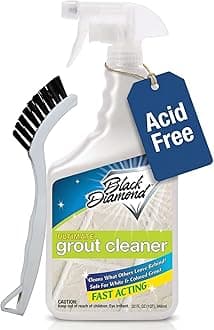 - Black Diamond Ultimate Grout Cleaner: Best Cleaner for Tile,Ceramic,Porcelain, Marble Acid-Free Safe Deep Cleaner & Stain Remover for Even The Dirtiest Grout. (1-Quart/1-Brush)