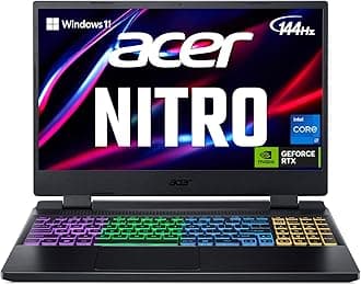 Nitro 5 Gaming Laptop | Intel 12th Gen i7-12650H | NVIDIA GeForce RTX 4060 Laptop GPU | 15.6” FHD 144Hz IPS Display | 16GB DDR5 | 1TB Gen 4 SSD | Killer Wi-Fi 6 | RGB Backlit KB | AN515-58-781P