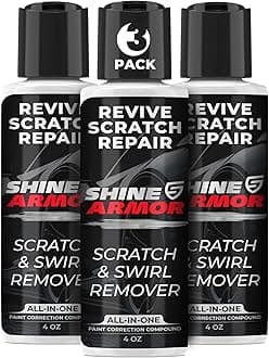 SHINE ARMOR Car Scratch Remover 4oz (3 Pack) - Advanced Car Paint Scratch Repair & Restorer for Vehicles, Revives Faded Paint, Corrects Surface Marks & Leaves Streak-Free Gloss