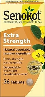 - Extra Strength Senna Laxative Tablets, 36 Tablets, Laxatives for Constipation Relief, Overnight Relief for Adults