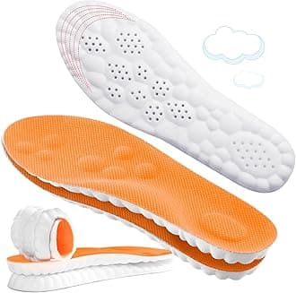 4D Cloud-Like Comfort Soles for Men - Soft Memory Foam Cushioning Insoles - Trim to Fit Steppers Insoles with Arch Support for Foot Pain Relief and Fatigue Reduction(US M 7.5-10.5)