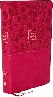 NKJV, End-of-Verse Reference Bible, Personal Size Large Print, Leathersoft, Pink, Red Letter, Comfort Print