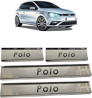 AC Door Sill/Foot Step Stainless Steel Scuff Plate Plates Compatible with Volkswen Polo (Set of 4 Pcs)