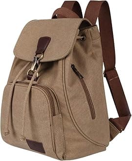 Canvas Fashion Backpacks Purse Casual Outdoor Shopping Daypacks Sports Rucksack Hiking Travel Multipurpose Bag Khaki