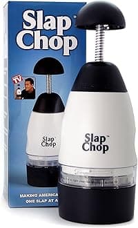 Slap Chop Original Slicer with Stainless Steel Blades | Vegetable Chopper Gadget | Mini Chopper for Salads | Kitchen Accessory White