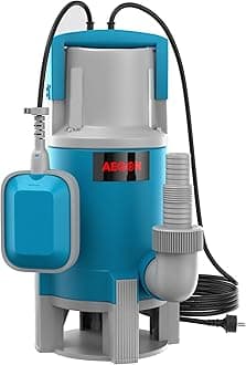 AEGON ASP1100 1.5HP Pure Copper Submersible Sewage Pump/Water Drain Pump with Float Switch for Drainage - 16000 L/H, Head 9m (Blue)