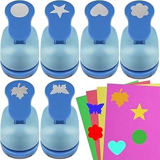 ECOHU Set 6 Craft Hole Punch 1-inch, Craft Punchers - Heart, Circle, Star, Bu...