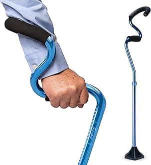 StrongArm Comfort Cane + Self Standing Lightweight Adjustable Walking Cane + Stabilizes Wrist & Provides Extra Support & Stability + Ergonomic Forearm Grip + Canes for Men & Women