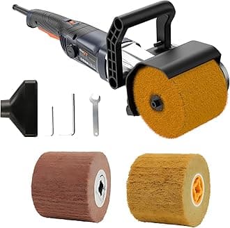 MAXXT Burnishing Polishing Machine, 1300w Surface Conditioning Tool, 6 Speed Variable 3200RPM Motor Drum Machine Grinder, Handheld Electric Stainless Steel Polisher With 3 Polishing Wheels