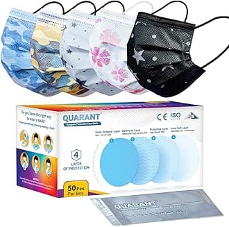 - QUARANT Meltblown - Dual SMMS Fabric 4 Ply Designer Protective Face Mask with Nose Clip and Reusable Travel Pouch, Fashion That's Safe (Mixed Combo, Pack of 50) for Unisex