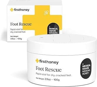 FIRST HONEY Manuka Foot Cream for Dry, Cracked Skin | Fast Relief for Feet | Natural & No Fillers | Safe for Kids & Toddlers | 2oz|