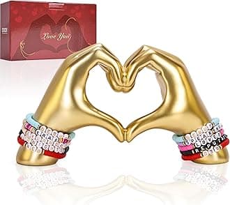 DOVDOV Golden Gesture Decoration, Love Finger Statue Modern, Modern Art Sculpture Personalized Finger Home Decoration, Creative Wedding Home Desktop Decoration