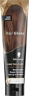 Hair Gloss Shine Treatment Light Brown 150ml, Semi-Permanent Hair Dye, Temporary Hair Treatment to Condition and Colour Hair, Contains Coconut Oil, Enhances Colour and Reduces Breakage