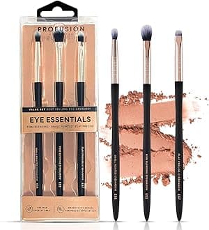 Eye Essentials 3 Piece Brush Set - Multi-Tasking Tool for Blending, Shading and Lining, Waved Handles, Soft Synthetic Bristles, Vegan & Cruelty-Free Makeup