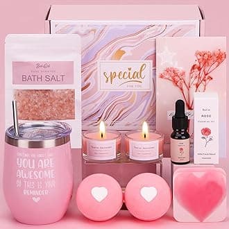 Pamper Gifts For Women, Rose Care Package For Mum Birthday Pamper Hamper For Her, Pamper Kit Relaxation Bath Gift Mother Birthday Present Relax Spa Gift For Girls Self Care Gifts For New Mum