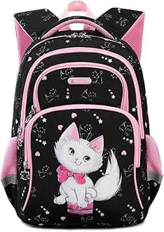 Cusangel Kids Backpack, Durable Cute Multi Compartment Preschool Elementary Primary Backpack for Boys Girls, Cat 16, 16 inch, Toddler Backpack