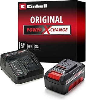 Einhell Power X-Change 18V, 3.0Ah Lithium-Ion Battery Starter Kit - Battery and Charger Set - Universally Compatible With All Einhell PXC Power Tools And Garden Machines