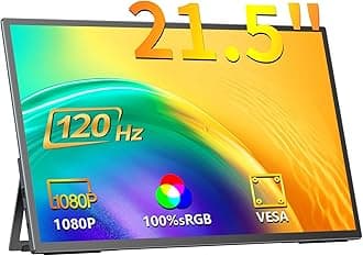 UPERFECT Mobile Monitor, 21.5-inch 120Hz, Gaming Monitor, FHD1920*1080, 100%sRGB Wide Color Gamut, IPS LCD Panel, Mobile Display, Game Monitor, Freestanding Stand, VESA Compatible, Narrow Frame, HDR